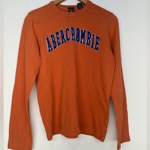 Abercrombie & Fitch Orange Long Sleeve Tee Casual Crew size small